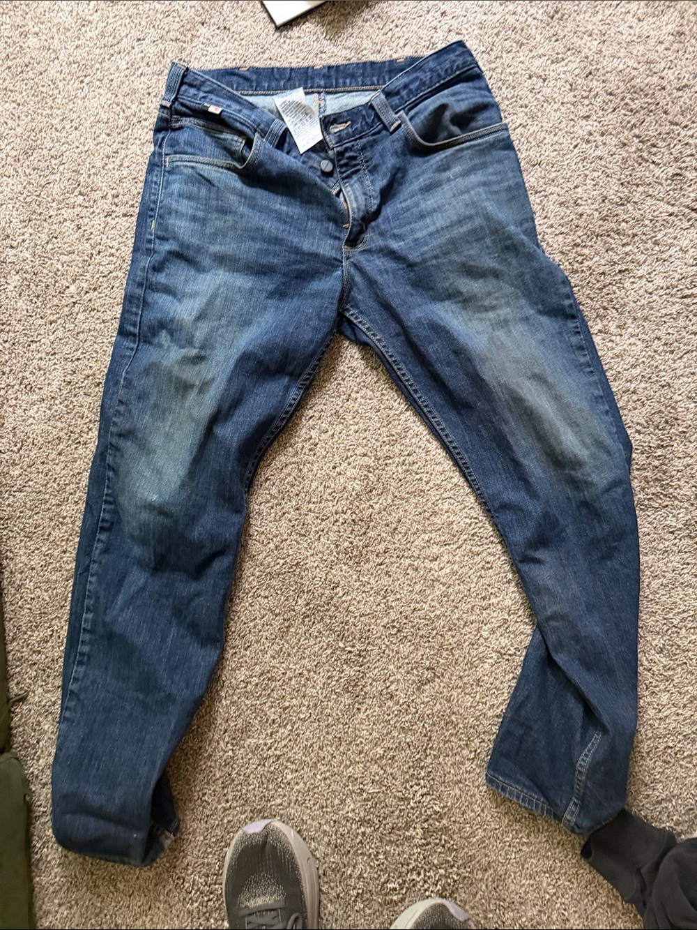 Carhartt Men's Slim Straight Jeans in Dark Blue Denim